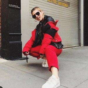 Red/Black Puffer Coat